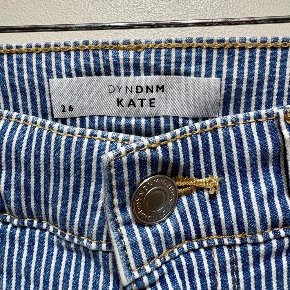 Dynamite High Rise Striped Skinny Jeans Blue White Stretch Denim Size 26 - Picture 7 of 9